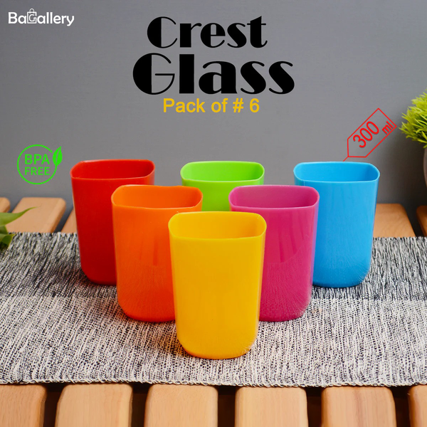 Home.Co - 6pcs Plastic Glass Set (Random Color)