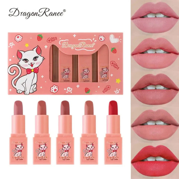 The Original - 5 Color Waterproof Nude Long Lasting Lip Stick Set DR39