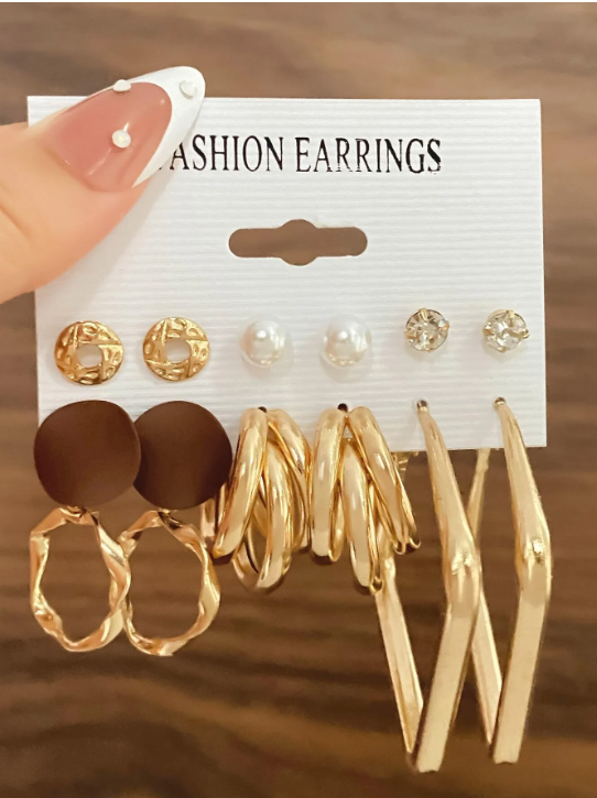 Shein - 6pairs Faux Pearl Decor Earrings