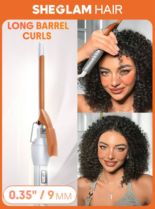 SHEGLAM HAIR It-Curl Curling Iron,Curling Iron,Hair Curler,9mm Hair Curling Wand