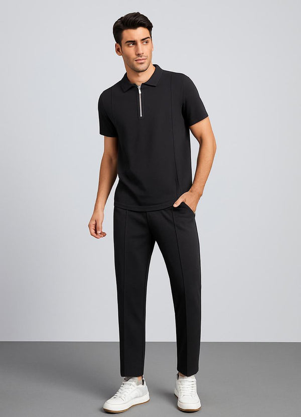 Emerce - Zipper Stripe-Summer Tracksuit - Black