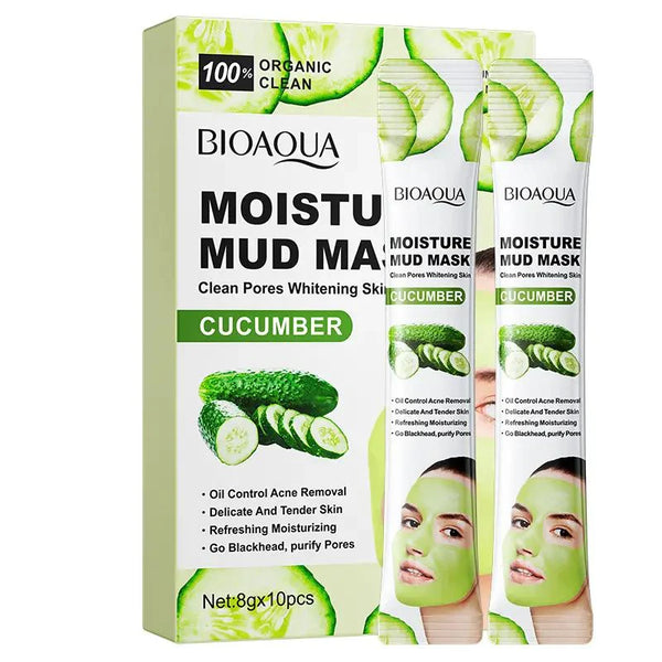 Bioaqua - Moisture Mud Mask Cucumber 8Gx10Pc