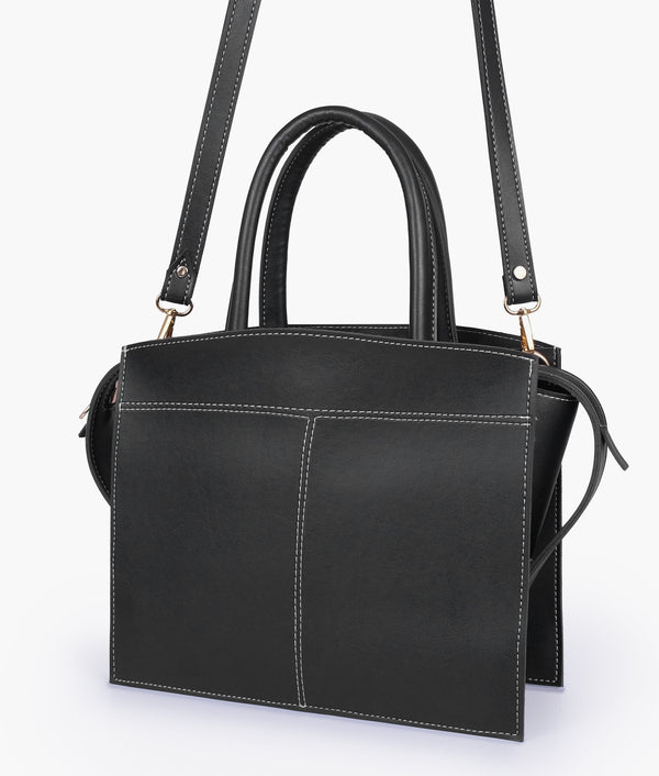 RTW - Black trapeze top-handle bag