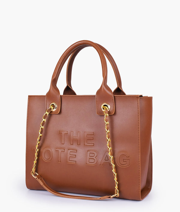 RTW - Brown chain handle tote