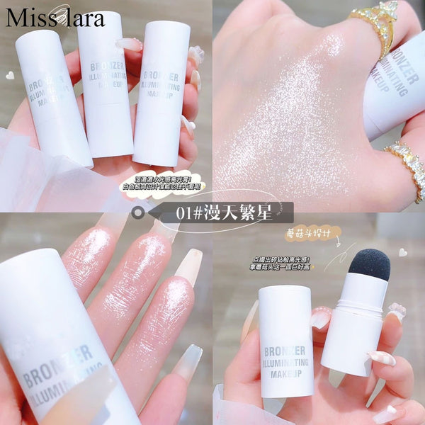 Miss Lara - Highlighter Stick Glitter Contouring Bronzer Shimmer Powder Brighten Face Highlight Illuminator For Girls And For Women Ms-19-01