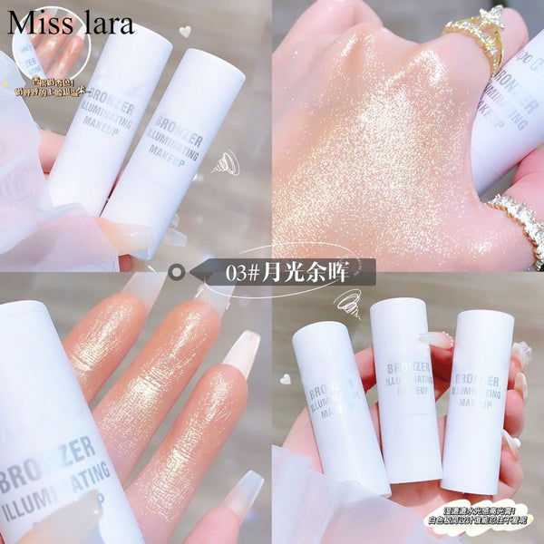 Miss Lara - Highlighter Stick Glitter Contouring Bronzer Shimmer Powder Brighten Face Highlight Illuminator For Girls And For Women Ms-19-03