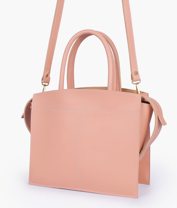 RTW - Peach trapeze top-handle bag