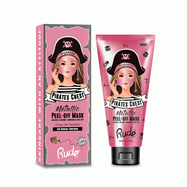 Rude Cosmetics - Pirates Chest Metallic Peel-off Mask - Ahoy Me Hearties!