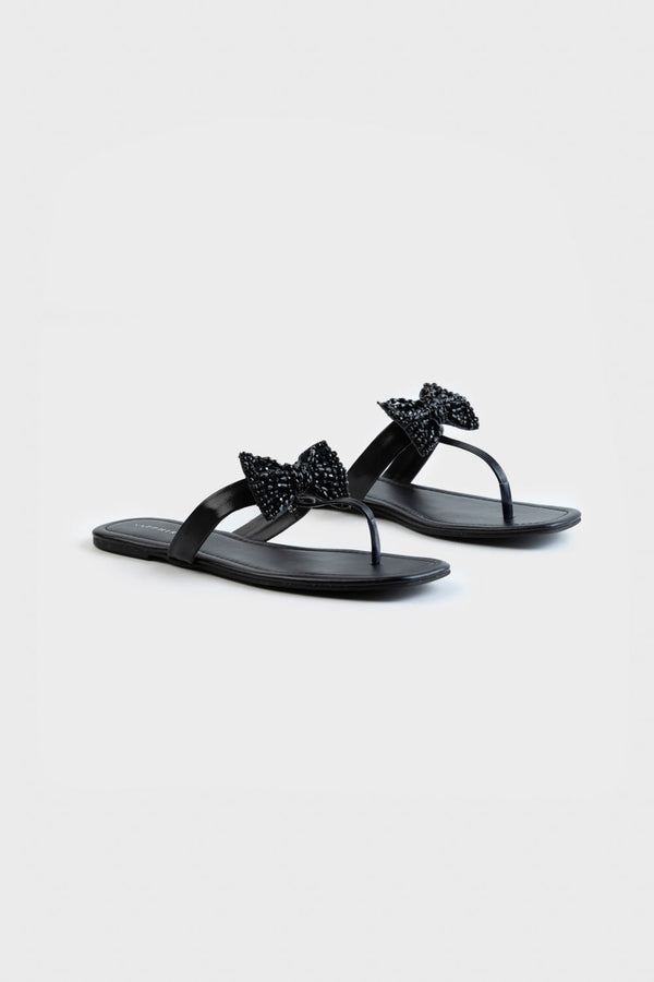 Sapphire- Embellished Black Flats