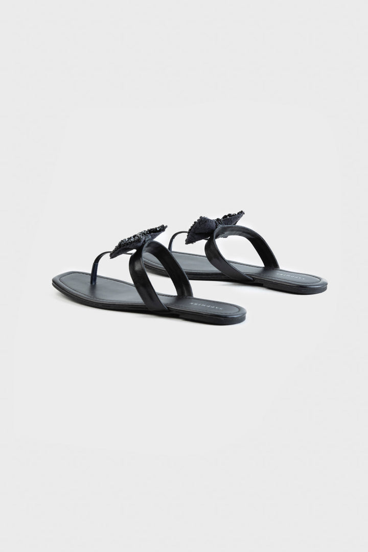 Sapphire- Embellished Black Flats