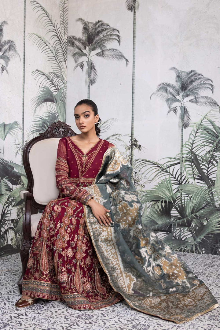 Sapphire 3 Piece - Embroidered Chiffon Suit Green