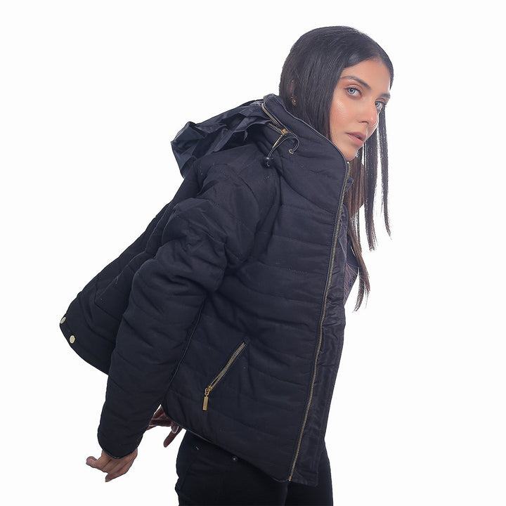 VYBE- Bubble with Hood Zipper-Black