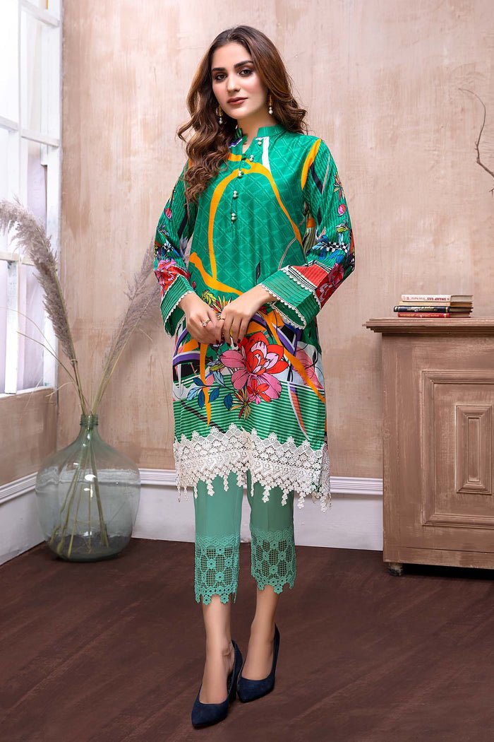 Adan's Libas- Digital Embroidered Lawn Stitch Kurti- Wreby- CS2-D9