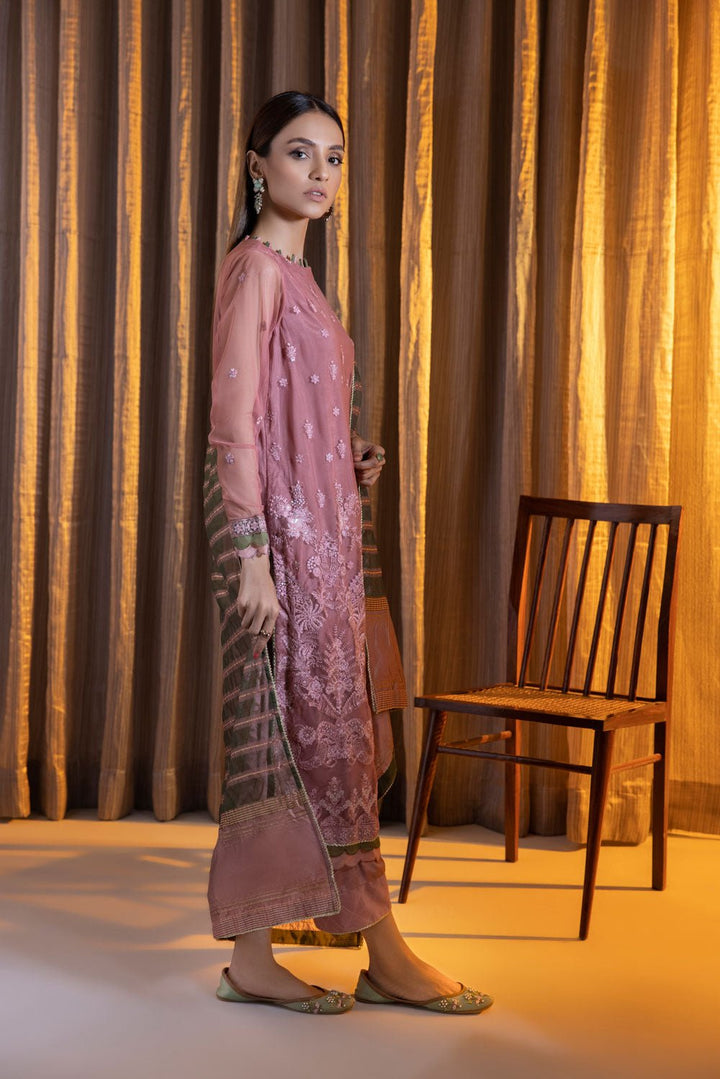 Sapphire 3 Piece - Embroidered Net Suit