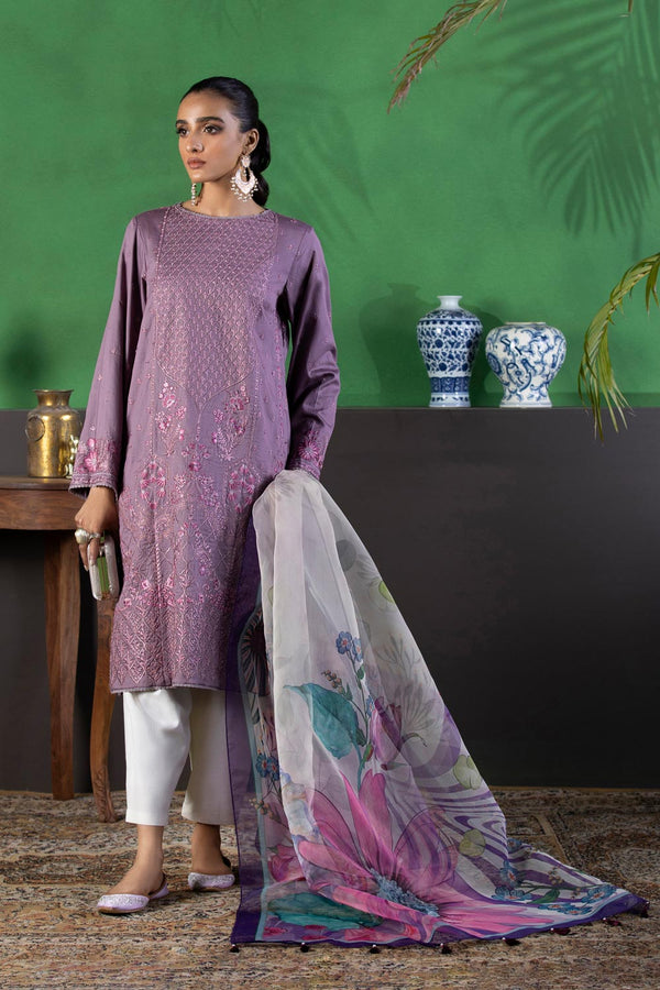 Sapphire-2 Piece - Embroidered Cotton Suit