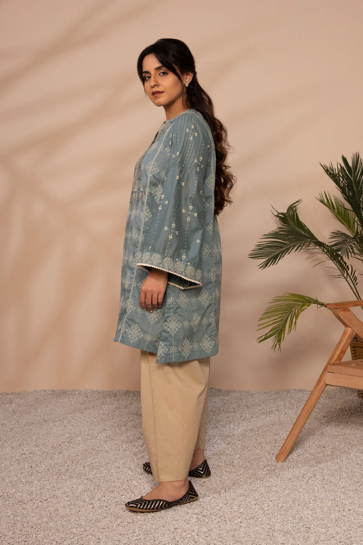 Sapphire-Printed Lawn Shirt