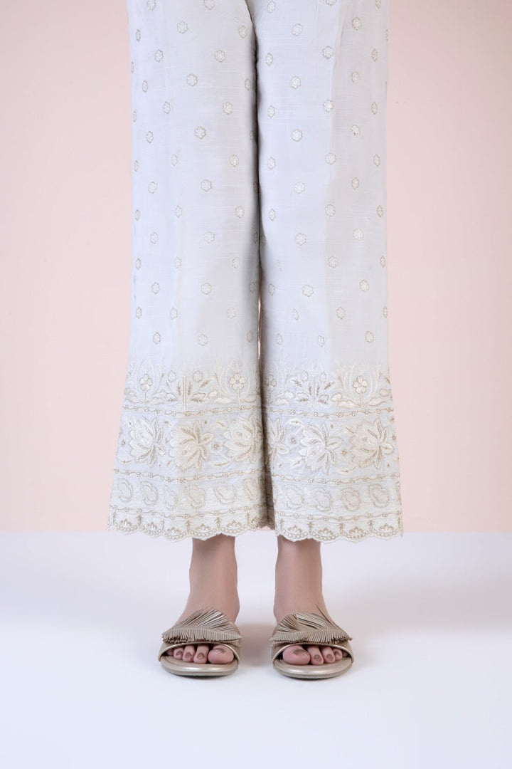 Sapphire- Embroidered Raw Silk Culottes