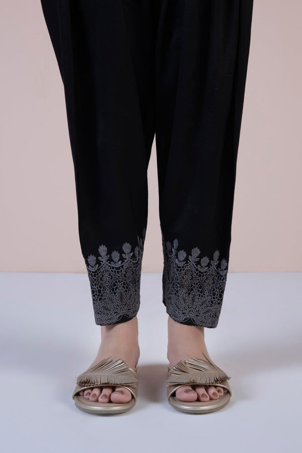 Sapphire- Embroidered Raw Silk Shalwar