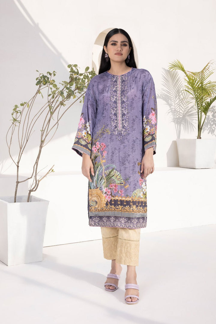 Sapphire Embroidered Silk Shirt