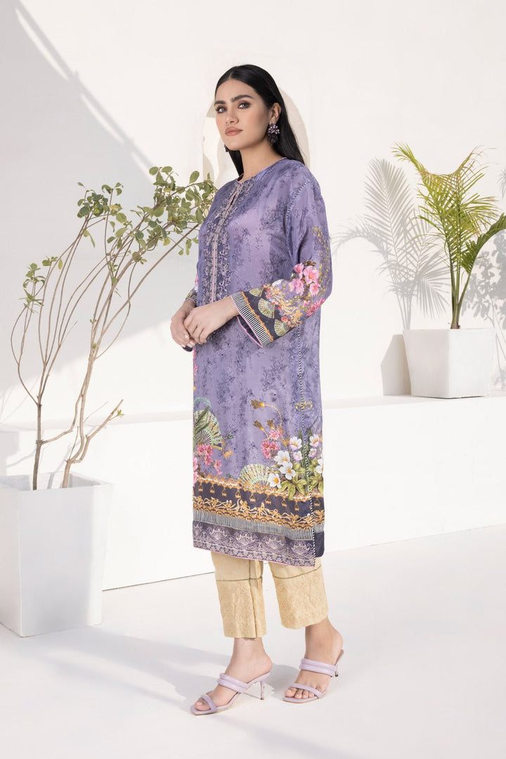 Sapphire Embroidered Silk Shirt