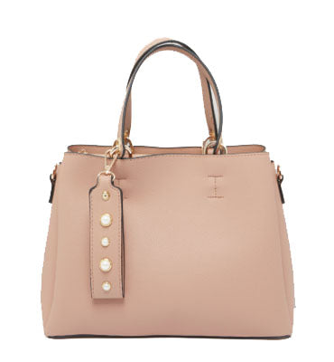 Max fashion- Handbag with Detachable Strap and Pearl Detail Tag