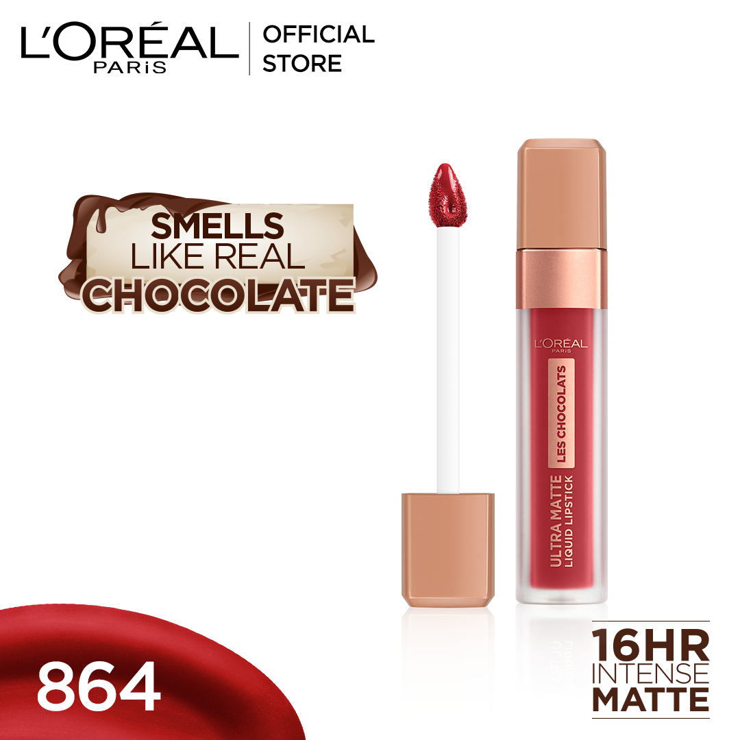 LOreal Paris- Les Chocolats Ultra Matte Liquid Lipstick 864 Tasty Ruby by LOreal CPD priced at #price# | Bagallery Deals
