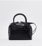 Max Fashion- Black Textured Crossbody Bag with Twin Handles