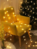 Shein- 10pcs Clear Snowflake Shaped Bulb String Light