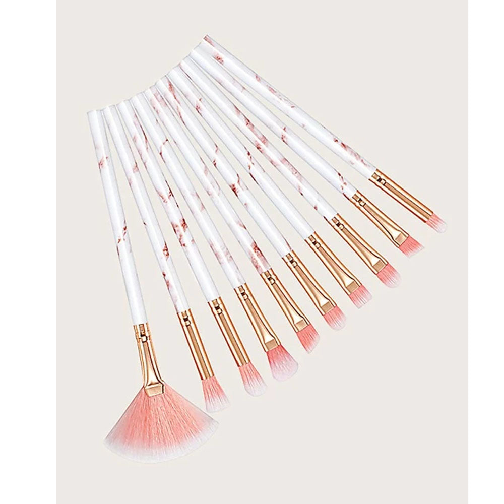 Shein- 10-piece dual-fan makeup brush set by Bagallery Deals priced at #price# | Bagallery Deals