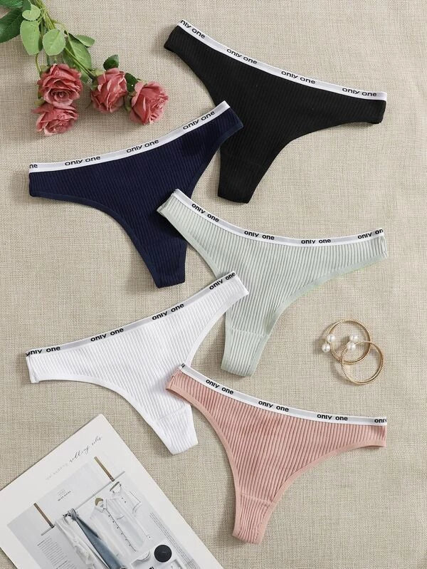 Shein 5-Piece Stripe Panty Panty Set