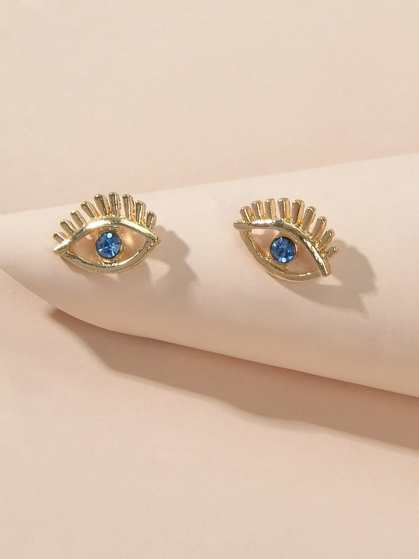 Shein - Rhinestone Eye Stud Earrings