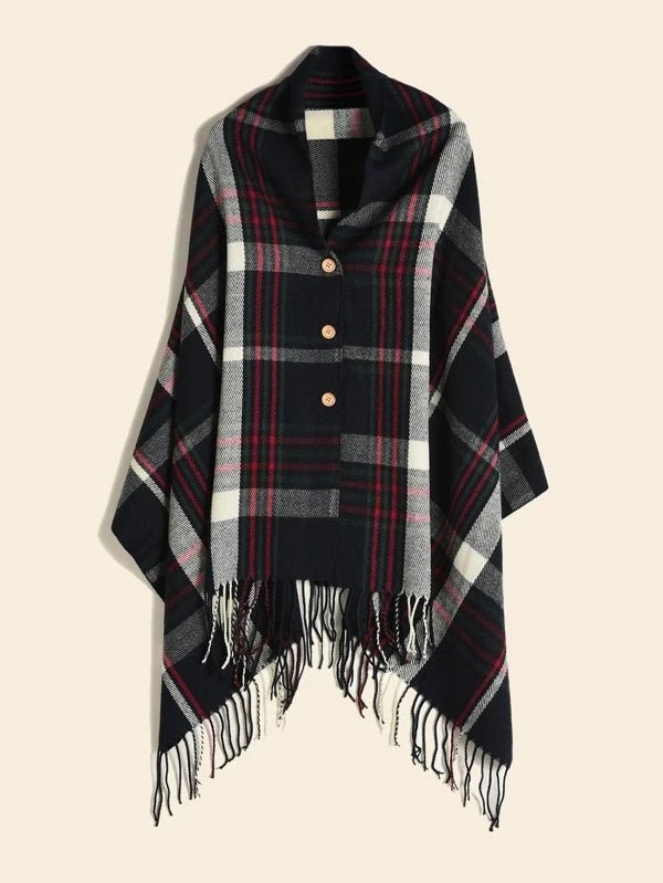 Shein- Sash With Plaid Hem