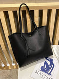 Shein- Black Large Capacity Tassel Decorated Organizer Handbag