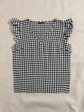 Shein- Gingham Butterfly Sleeve Top