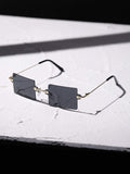 Shein- Rectangle Lens Rimless Sunglasses