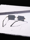 Shein- Rectangle Lens Rimless Sunglasses