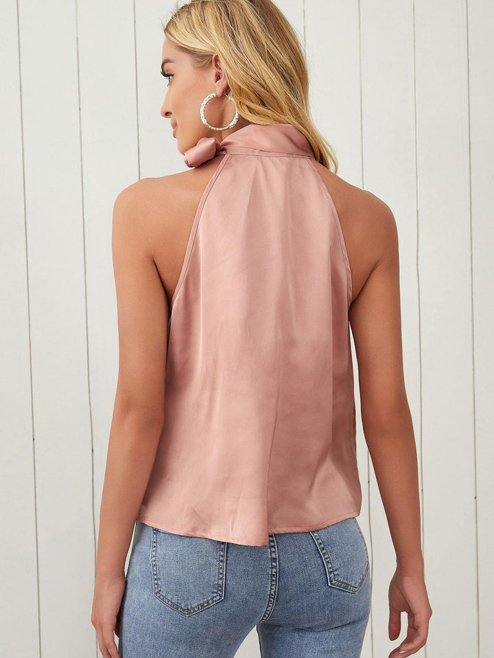 Shein- Knot Detail Solid Top