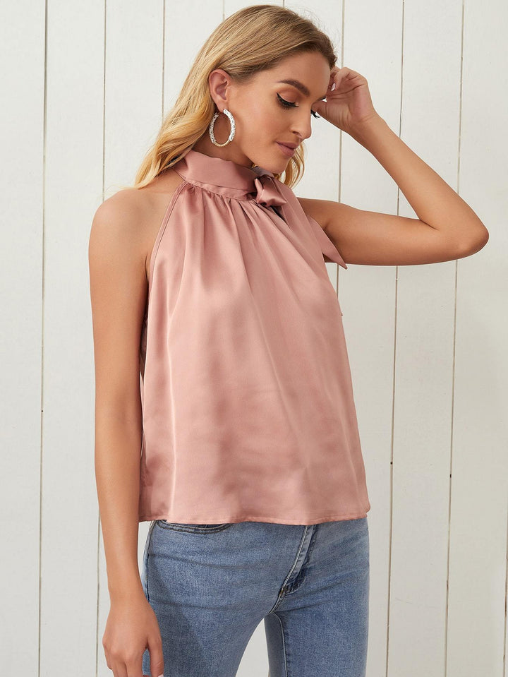 Shein- Knot Detail Solid Top