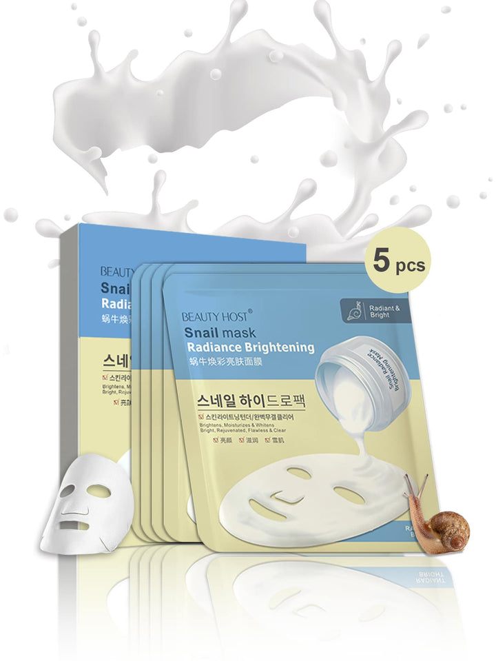 Shein- 5pcs Snail Smooth Brightening Facial Sheet