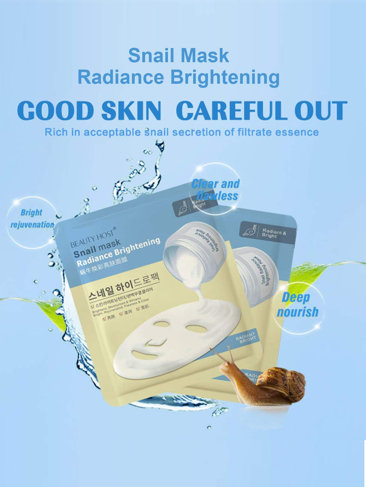 Shein- 5pcs Snail Smooth Brightening Facial Sheet