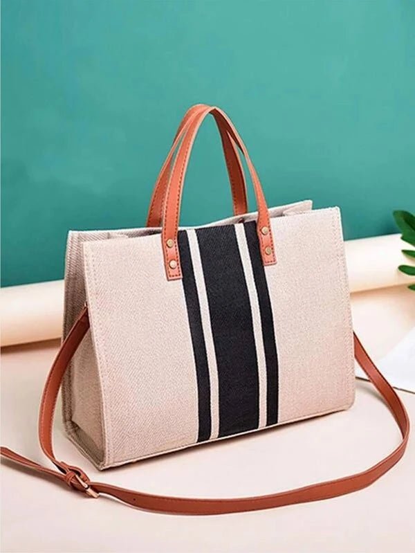 Shein- Beige Striped shoulder bag