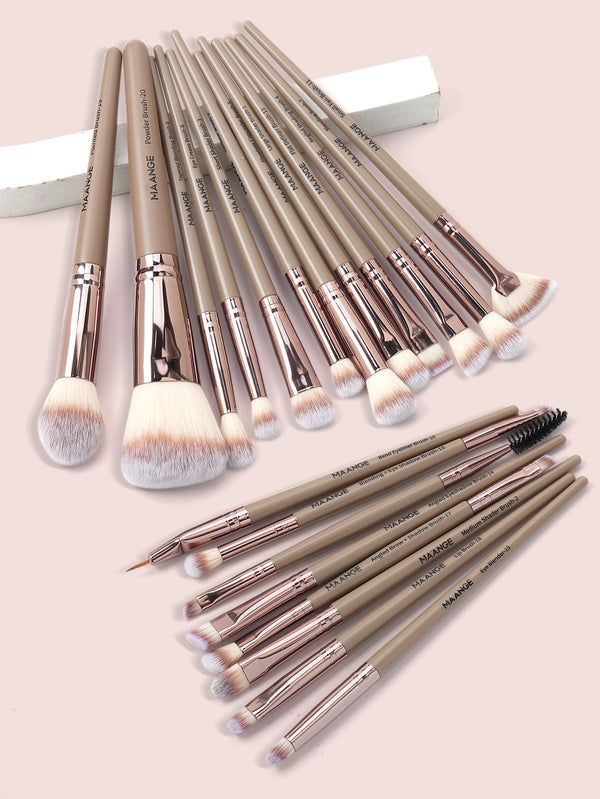 Shein - MAANGE 20pcs Professional Makeup Brush Set,Makeup Tools With Soft Brush Hair For Easy Carrying,Foundation Brush,Eye Shadow Brush,Eyebrow Brush,Concealer Brush,Contour Brush,Brush Set For Travel