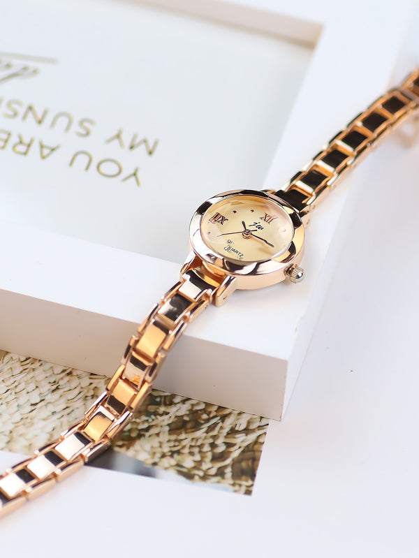 Shein - Round Pointer Quartz Watch