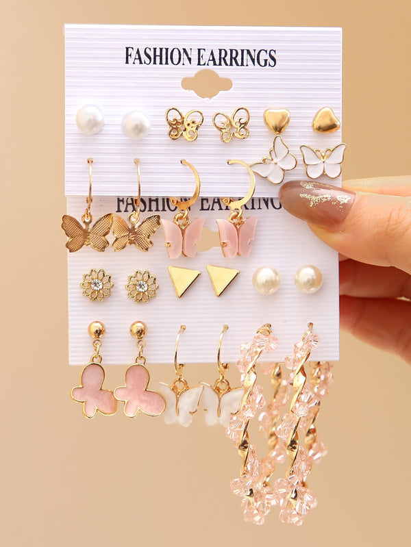 Shein - 24pcs Butterfly Shaped Earrings