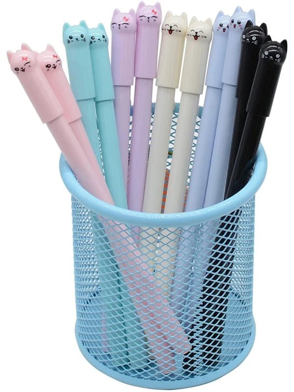 SHEIN 6pcs random cat design gel pen