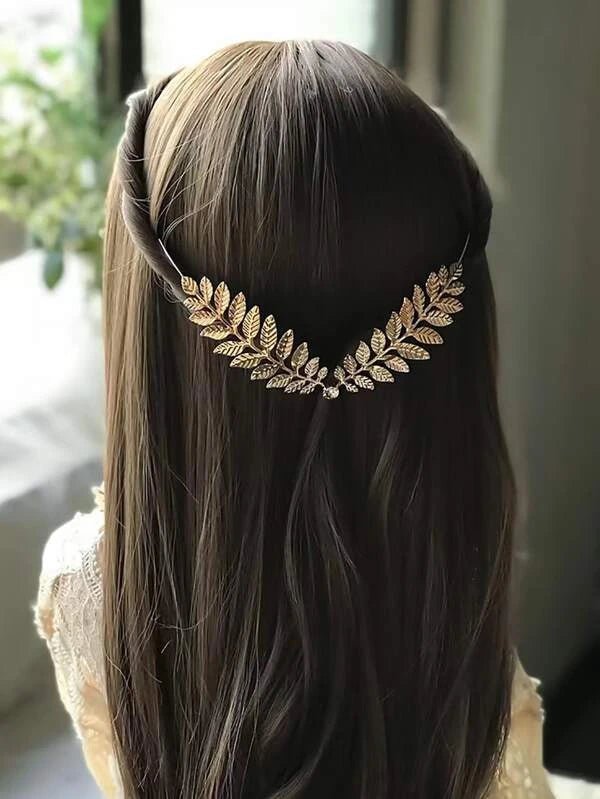 Shein - Rhinestone hair hoop with leaf embellishment