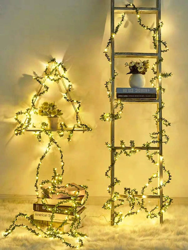 Shein- 1pc 1/2/3/5M Artificial Leaf Decor String Light