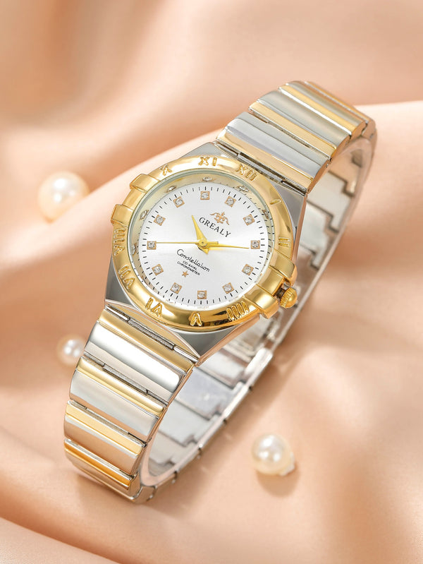 Shein - Water Resistant Round Pointer Quartz Watch