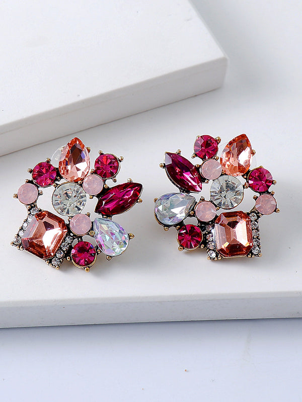 Shein - Rhinestone Decor Stud Earrings