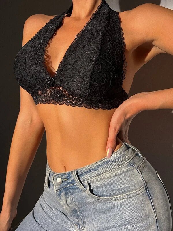Shein- Floral Lace Halter Bra